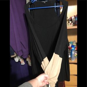 Two tone long sleeve tee with tank back flowy